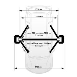 WDK-529E Подъемник двухстоечный с верхней синхронизацией 4 тонны, электр.разбл., 380В
