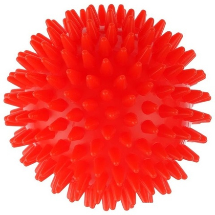 Массажный шарик Ежик ,9 см, пластик красный