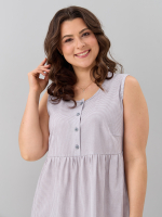 Ночная сорочка С-017/серый-клеточка-к