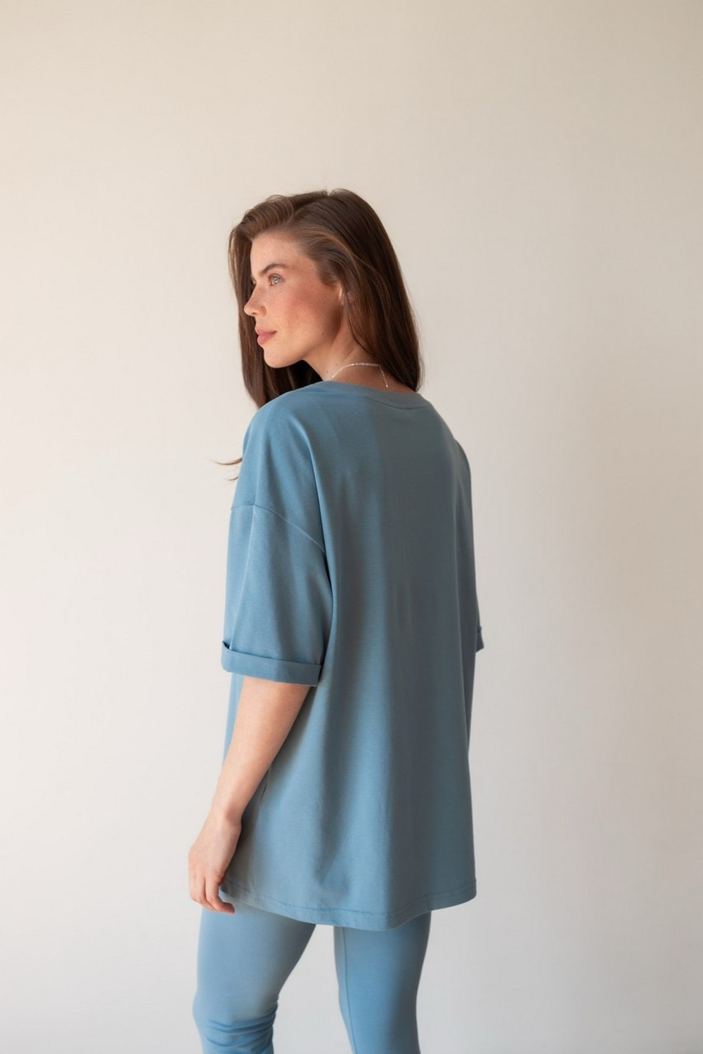 Футболка свободная, Пыльно-голубой