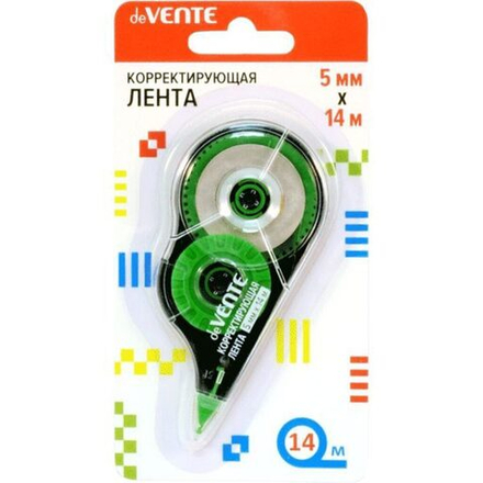 Корректирующая лента deVENTE,  5мм*14м, черно-зеленый полупрозрачный корпус