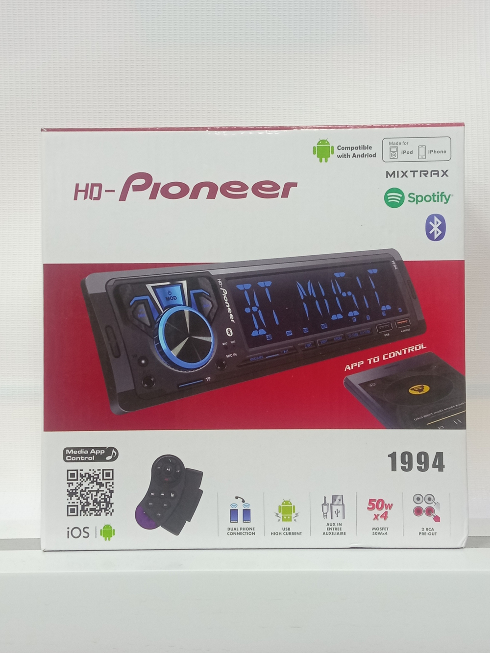 Автомагнитола FM/BT/USB/TFplayer HD-Pioneer-1994 Bluetooth