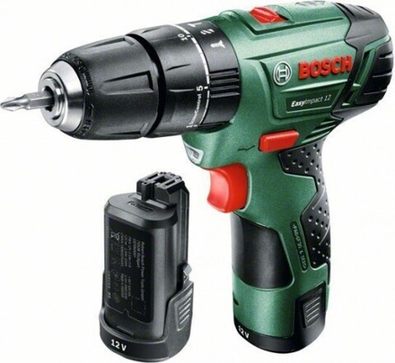 Аккумуляторный шуруповерт BOSCH EasyImpact 12 ударная 060398390E Кейс, 2х2,5Ач
