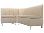 Диван кухонный угловой Кантри левый угол, Бежевый, Экокожа, 29451L