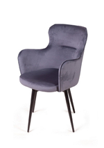 Стул c подлокотниками King, поворотный на 360 градусов, бархат серый 27