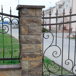 Блок для колонн СКЦ(т) 19/1Л100кол; СКЦ(т) 19/2Л100 кол, комплект пустотелый, 380х380х140 мм, Искусственный камень Доломит