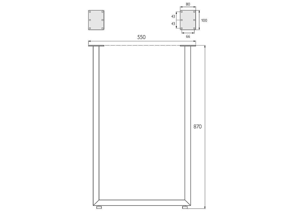 Подстолье Лофт П-образное регулируемое