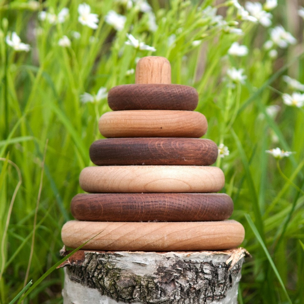 Деревянная пирамидка "Круглая" Леснушки