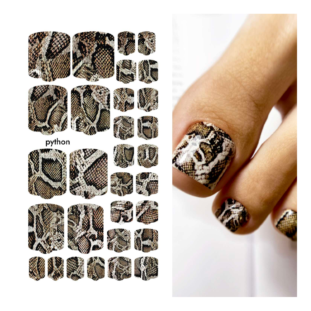 Плёнки для педикюра by provocative nails python