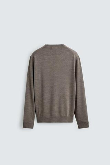 ZARA КАРДИГАН ИЗ 100% ШЕРСТИ, СЕРОВАТО-КОРИЧНЕВЫЙ