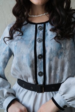 Платье с бархатной тесьмой из вискозы с подкладкой