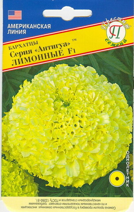 Бархатцы Антигуа Лимонные Престиж