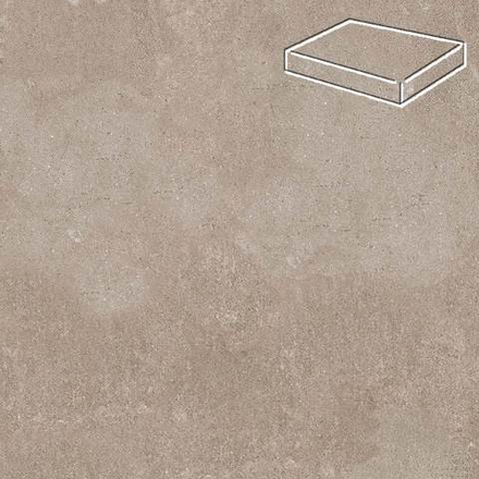 Stroeher - Zoe 972 taupe 340х340х35х11 артикул 9441 - Угловая клинкерная ступень прямоугольная Loftstufe
