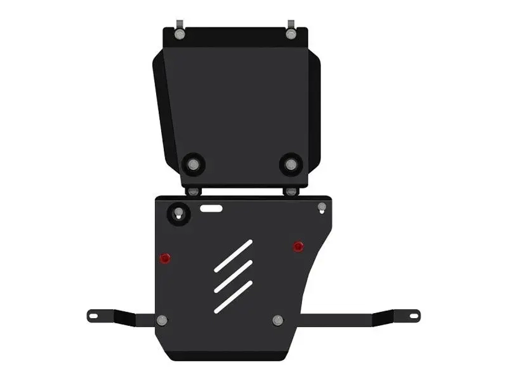 Защита КПП и РК (2,5 мм, сталь) для Jeep Grand Cherokee 2010-2013 (V = 3.6; 3.0D AT), Jeep Grand Cherokee 2013-2021 (V = 3.0; 3.0TD AT), Jeep Grand Cherokee SRT 2013-2021 (V = 6.4 AT) Sheriff.04.1979