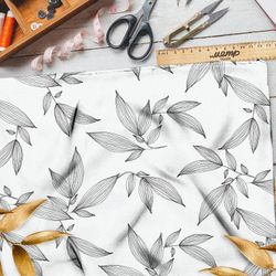 Ткань дюспо серые выразительные листья