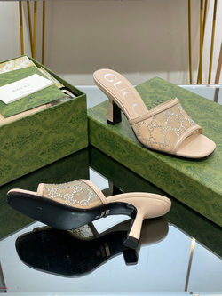 Gucci GG Mid-Heel Slide Sandal 7.5 cm