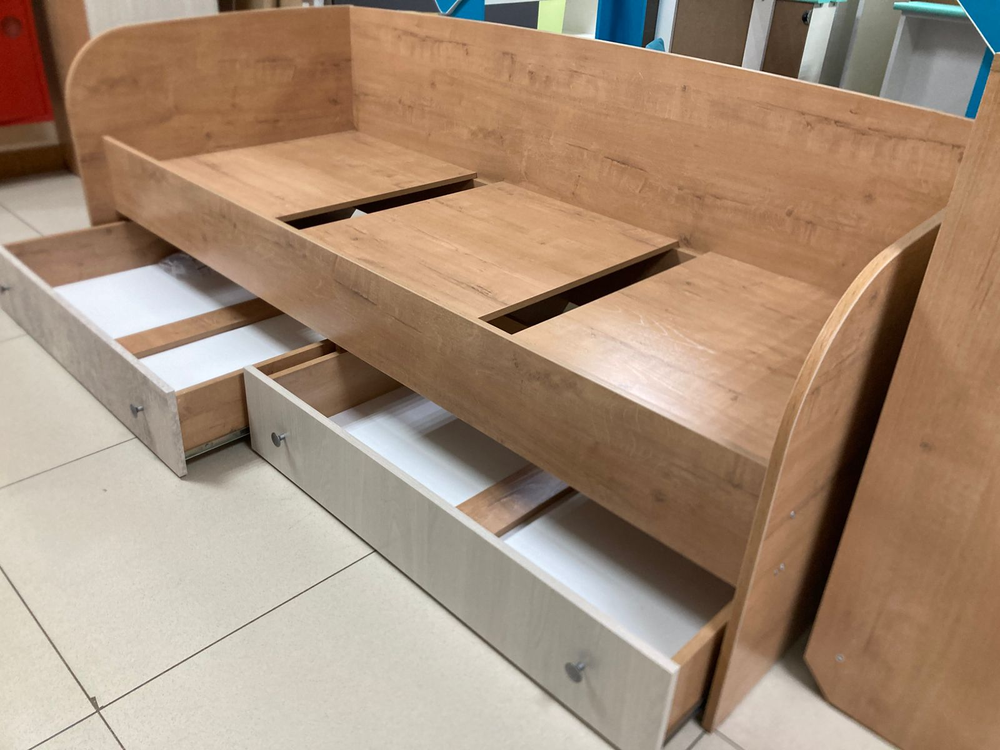 Кровать 1сп. Ассоль Дуб бунратти/анкор белый/дельмар