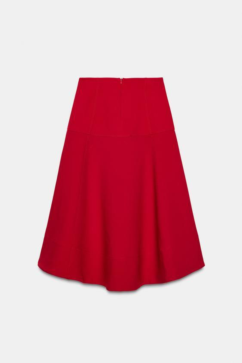 ZARA ЮБКА МИДИ CAPA ZW COLLECTION, КРАСНЫЙ