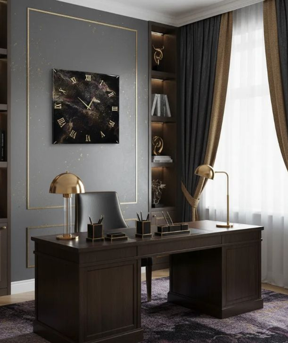 Настенные часы-картина из эпоксидной смолы подарочные