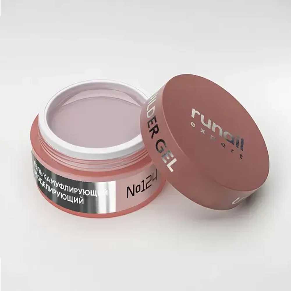 Runail Expert Гель моделирующий UV BUILDER GEL №124 пыльно-розовый, 50г банка