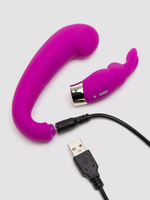Лиловый вибратор Mini G-Spot Curve Vibe с клиторальным зайчиком (Цвет: лиловый)