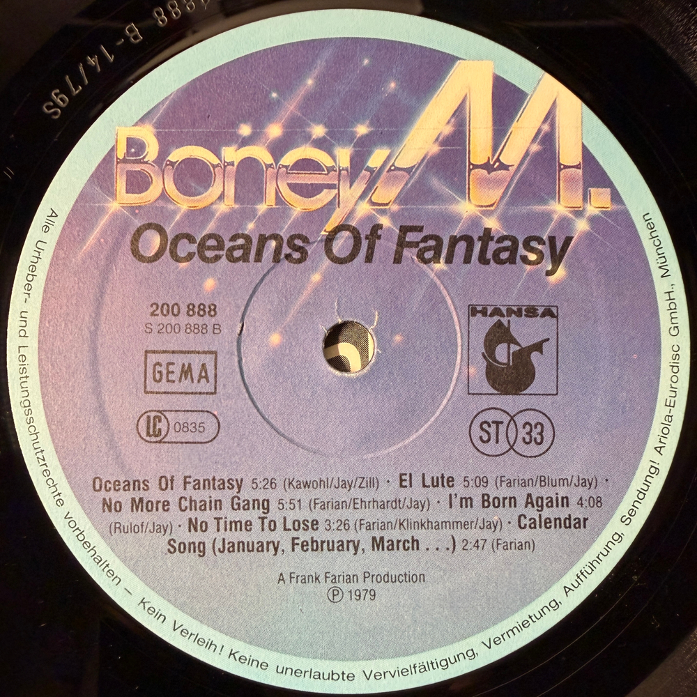 Boney M. ‎– Oceans Of Fantasy (Германия 1979г.)