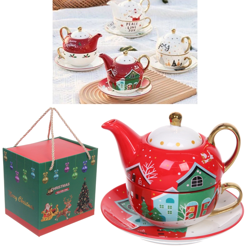 Набор чайный «Зимнее волшебство» (Чайник 420мл+кружки 200мл+блюдце)