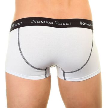 Мужские трусы боксеры белые с черной окантовкой  Romeo Rossi RR365-101
