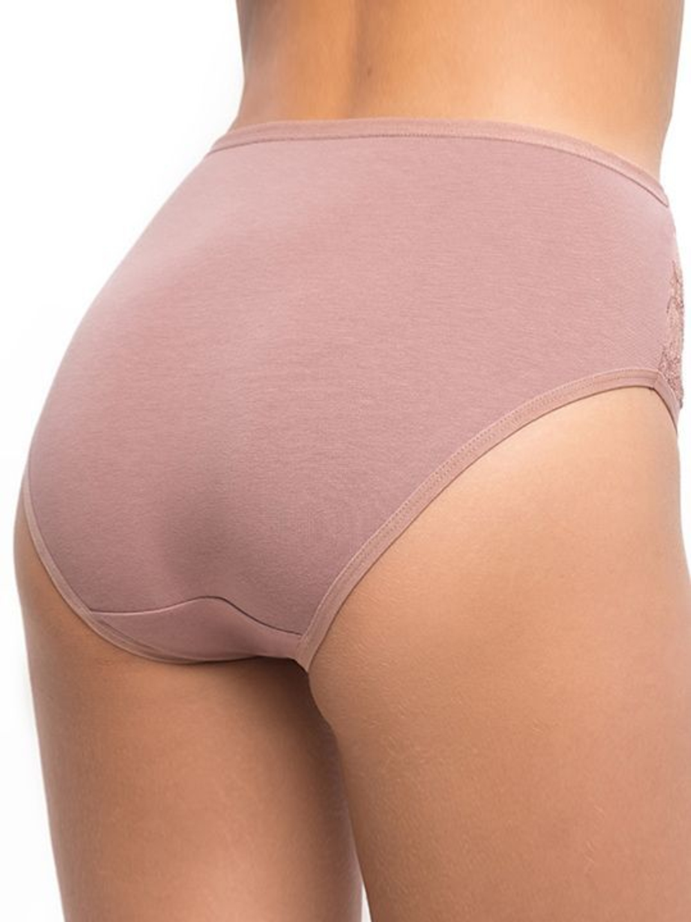 Слипы средней посадки с элементами кружева (Размер: XXL) (Цвет: кремовый)