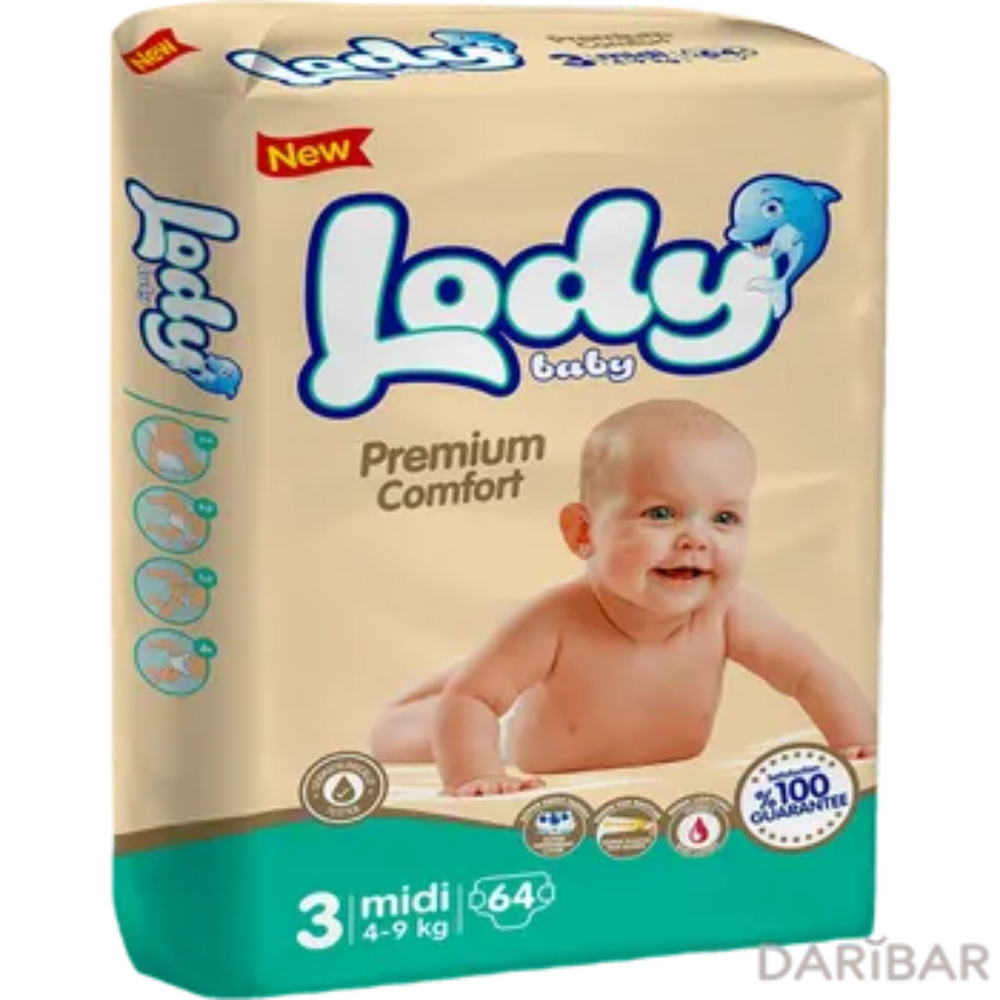Подгузники Lody №3(4-9кг) 64 шт