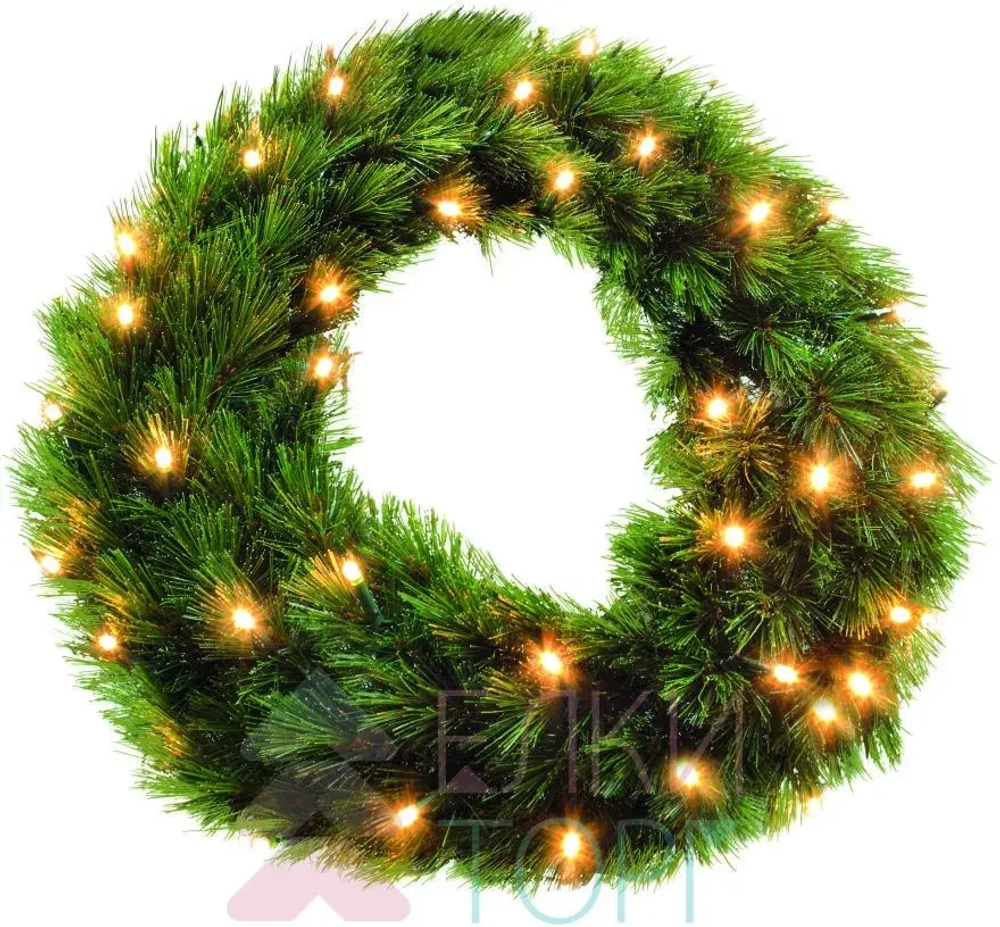 Хвойный венок Лесная Красавица зеленый 90см., 96 ламп, Triumph Tree (73772)