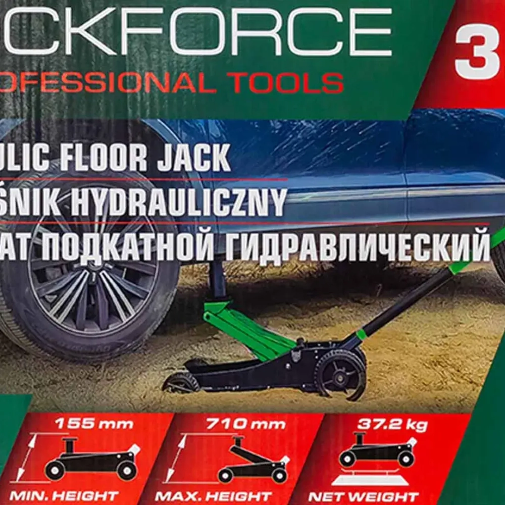 Домкрат подкатной гидравлический 3.5т (h min 155мм, h max 710мм) RockForce RF-T830018Z MT