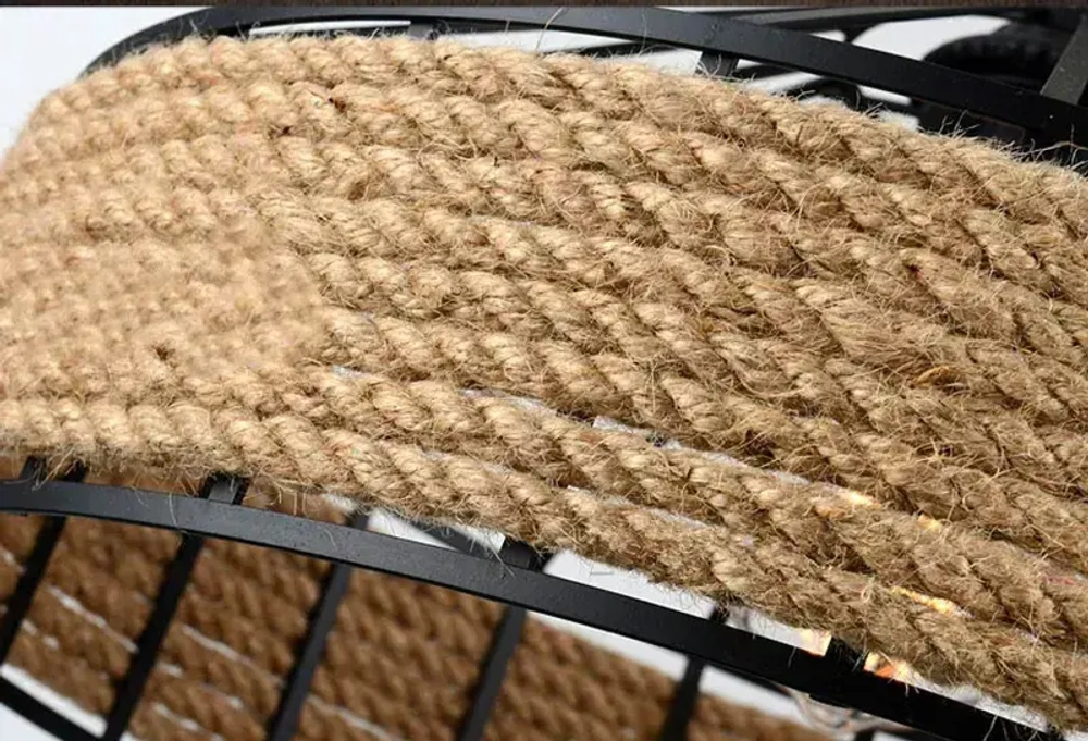 Натуральная веревочная лампа E27, ретро стиль