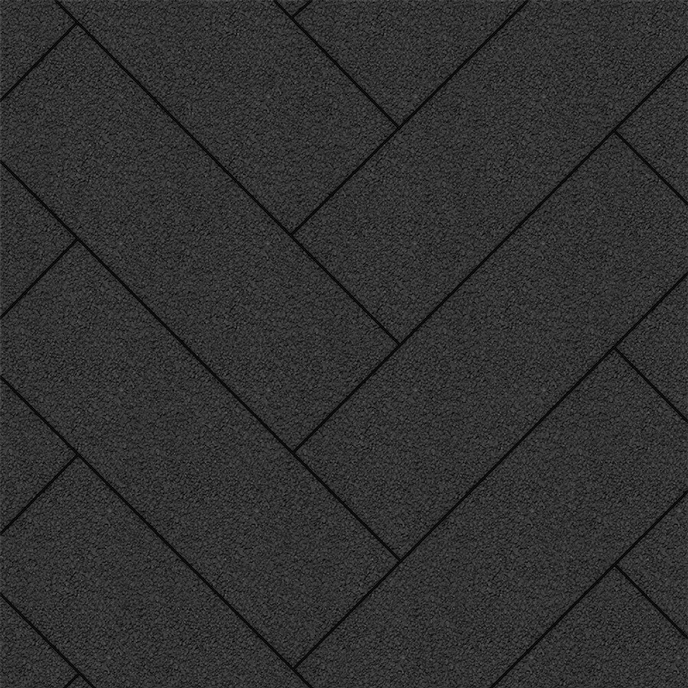 Тротуарная плитка ПРЯМОУГОЛЬНИК 600х200 мм - Гранит Черный