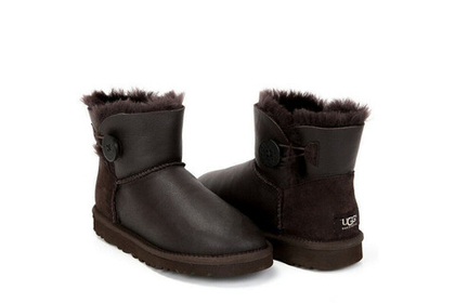 UGG Mini Bailey Button Metallic Chocolate