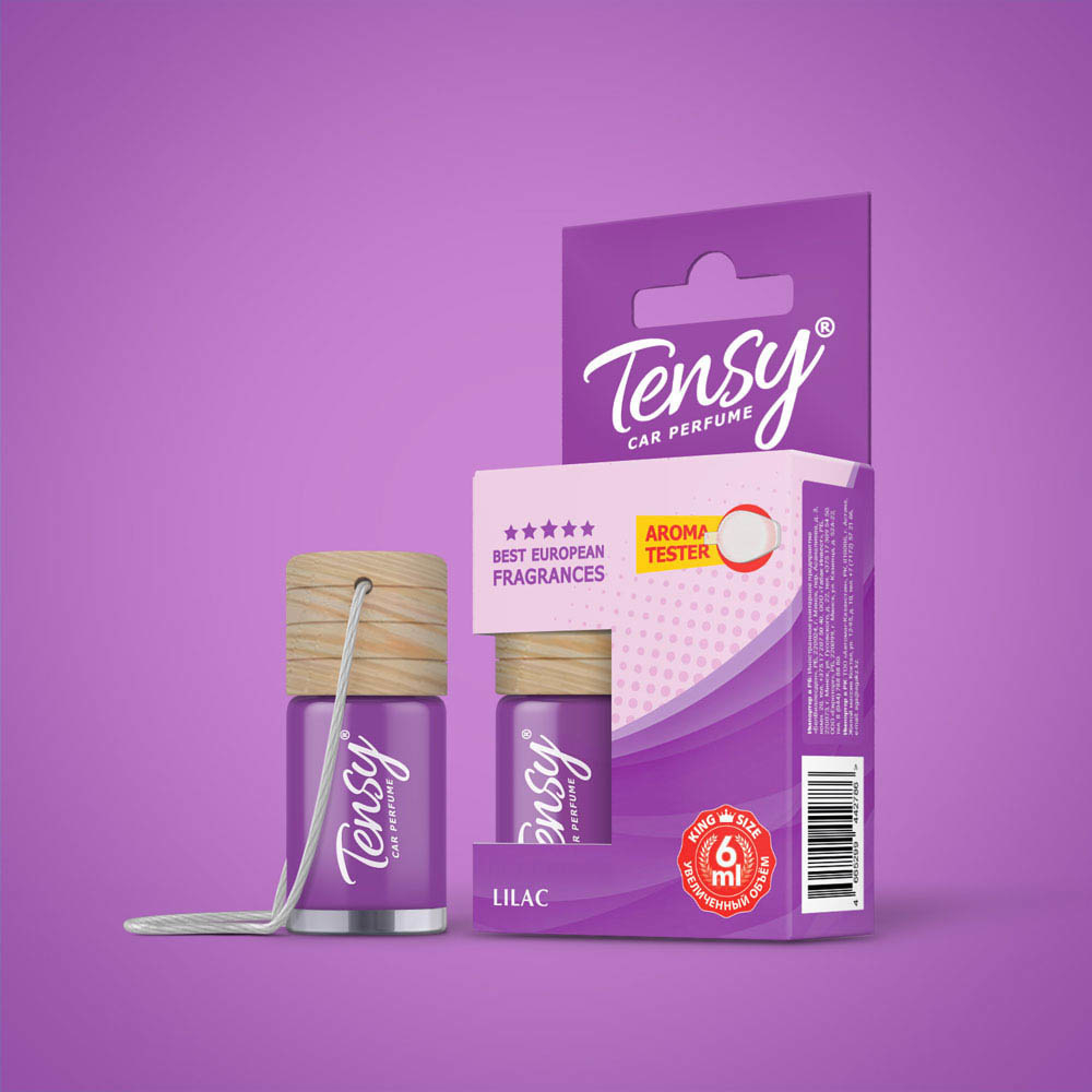 Ароматизатор "Tensy" подвесной бутылочка 6мл Сирень (15шт/бл)