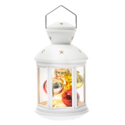 ULD-L1220-012-TTB-WW WHITE Фонарь со светодиодной гирляндой внутри. на батарейке в комплект не входит. 12 светодиодов. Теплый белый свет. Режим мерцания. Белый корпус. 12x20 см. TM Uniel.