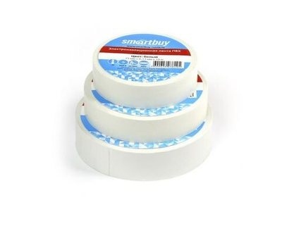 Изолента Smartbuy, 0.13х15мм, 10 метров, белая (SBE-IT-15-10-w)