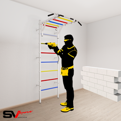 Монтаж шведской стенки Sv Sport в пеноблочные, газоблочные стены