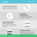 Мышь A4Tech Fstyler FM10 черный/оранжевый