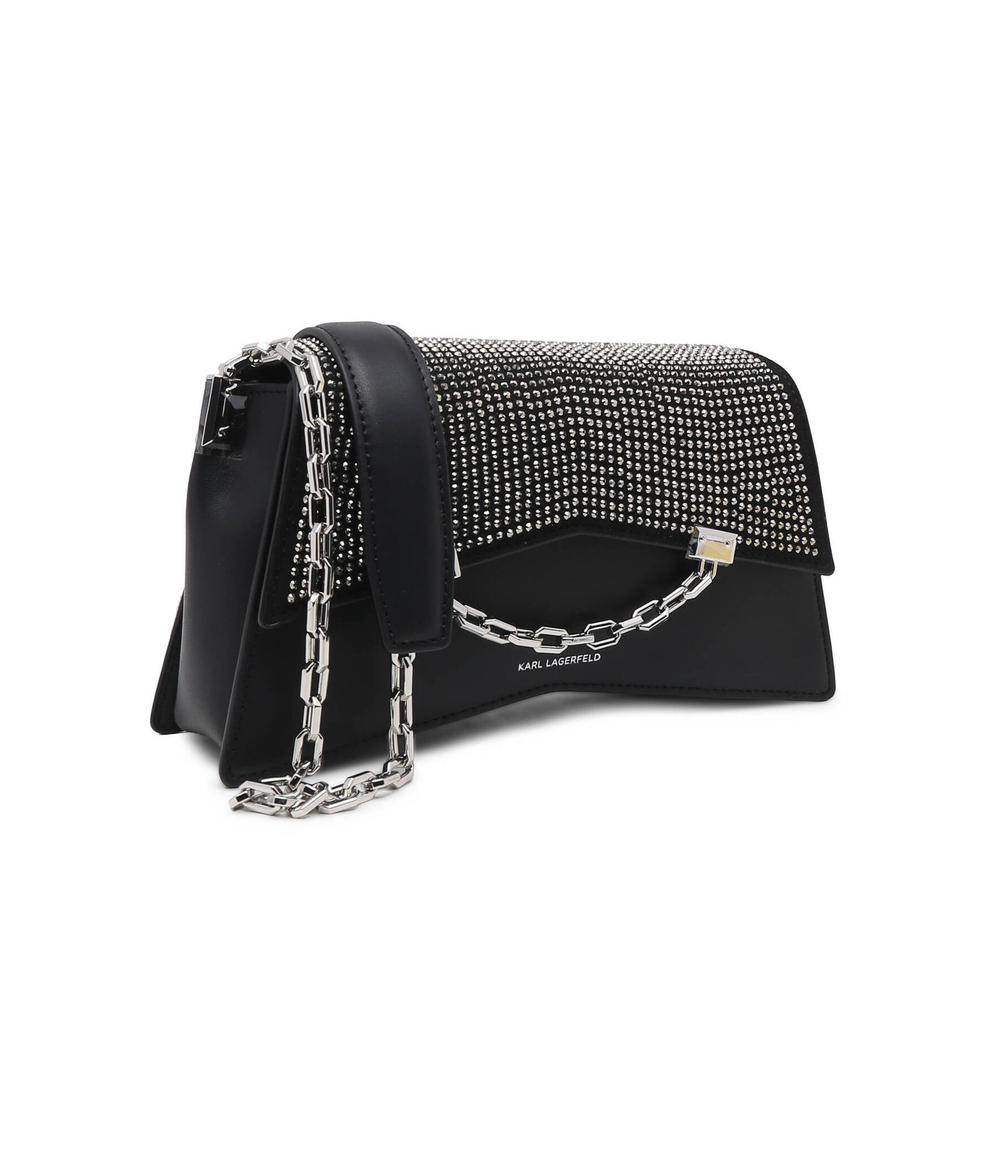 Кожаная сумка через плечо k/seven 2.0 sp cb rhinestones Karl Lagerfeld - черный(240W3036)