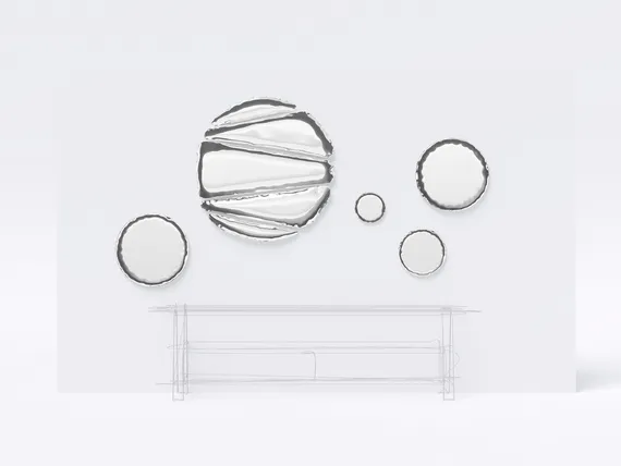 Настенный декор Brano Отражение 8, Ø100 см, полированная сталь