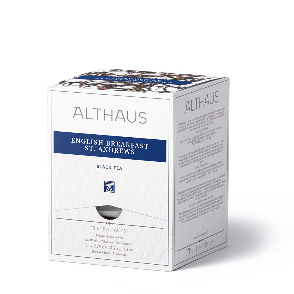 Чай черный Althaus English Breakfast St. Andrews Pyra Pack в пирамидках, 15 шт