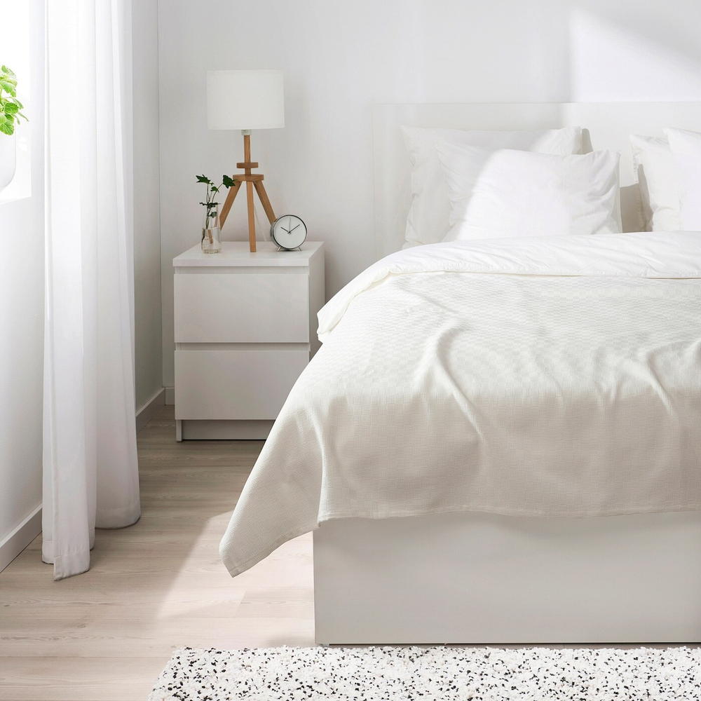 IKEA STENFRÖMAL  (ИКЕА СТЕНФРÖМАЛ)  -  Покрывало, белое, 230x250 см