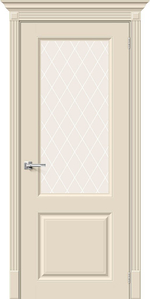 Дверь Скинни-13 / Цвет Cream / Стекло White Сrystal / Двери Браво