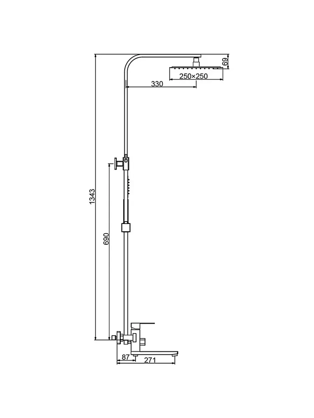 Душевая система с тропическим душем FRAP F24802