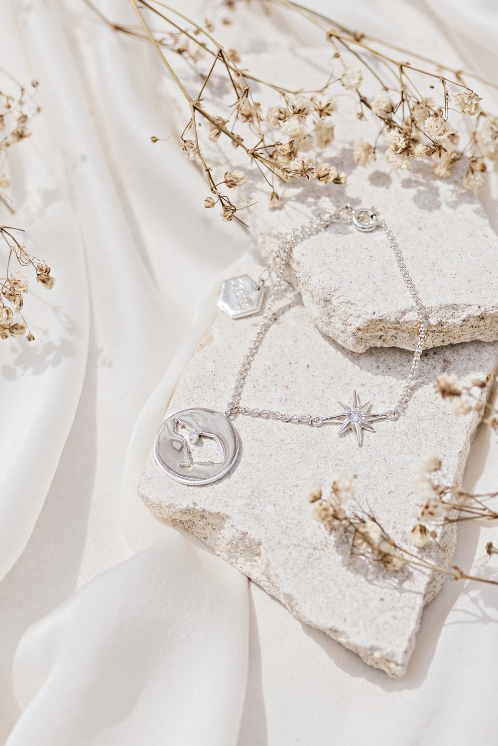 Браслет «Бали» с белым цирконом