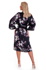 Халат-кимоно Dream с цветочным принтом (Размер: L-XL) (Цвет: черный)