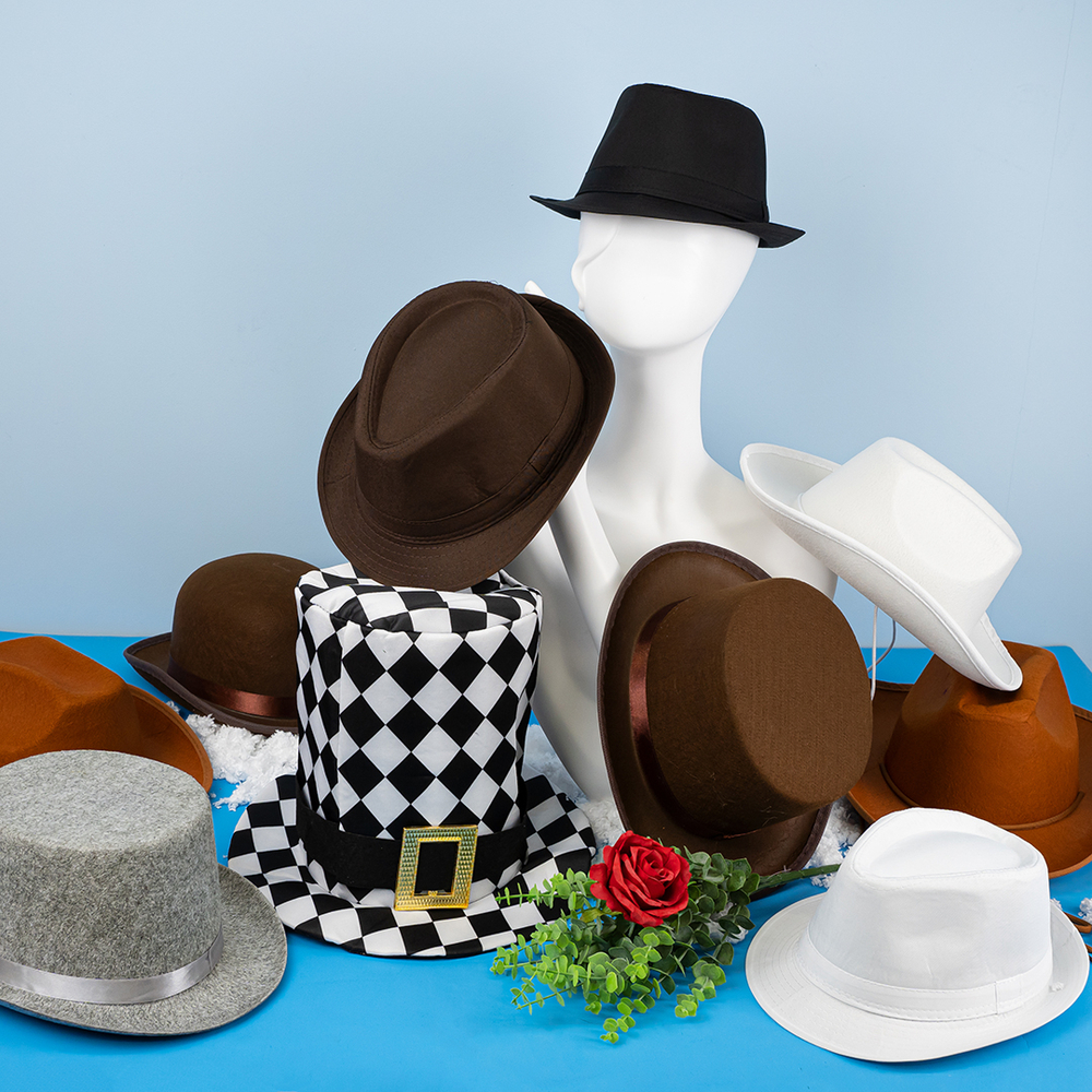 Шляпа, Цилиндр, фетр, Коричневый, 56-58 разм.