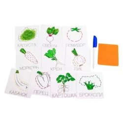 Набор карточек "Прописи "Овощи" пиши-стирай